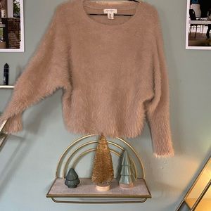 Jessica Simpson Drop Shoulder eyelash sweater - Champagne - Size S